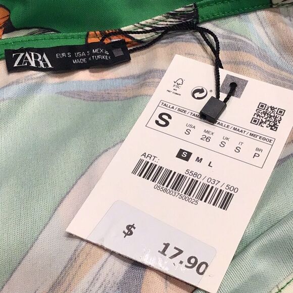 Zara Bundle of Two Red Floral Green Tropical Print Bandana Cami Tank Tops - Picture 11 of 12